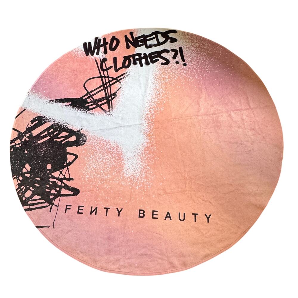 Savage X Fenty Beauty Who Needs Clothes Round Beach Towel Limited Edition RARE